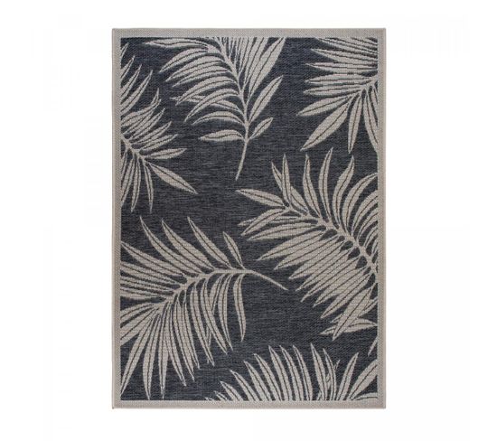 Tapis Chambre 120x170 Tissé Gris Rectangle Motif Floral Camar