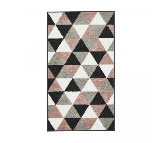 Tapis Salon 160x235 Karca Gris, Noir, Blanc, Rose