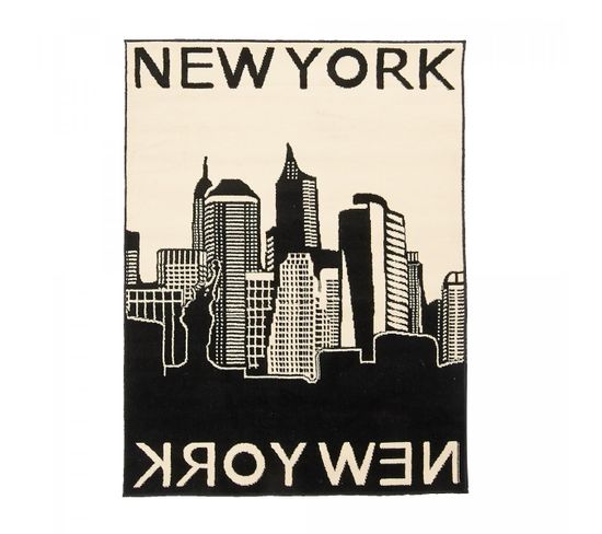 Tapis Salon 133x200 New York City Noir, Beige