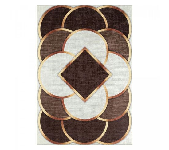 Tapis Salon 120x160 Impnum 31 Marron, Blanc