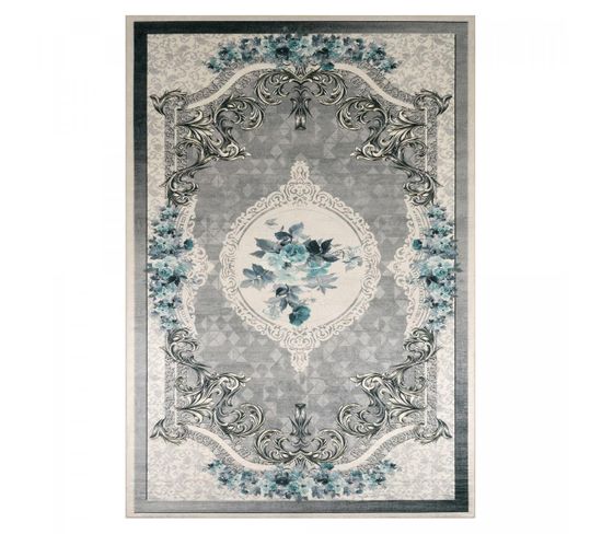 Tapis Salon 50x80 Impnum 55 Bleu, Gris