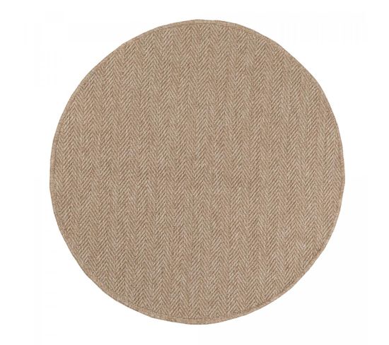 Tapis Exterieur 160x160 Rond Jute Art 4 Beige