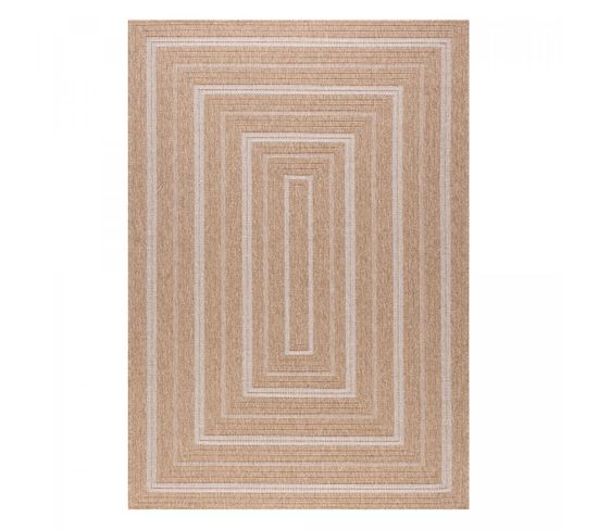 Tapis Salon 60x90 Jute Art 5 Beige, Blanc