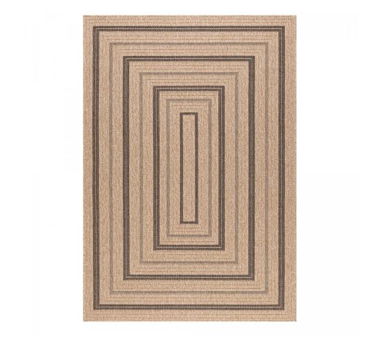 Tapis Salon 80x150 Jute Art 5 Beige, Noir