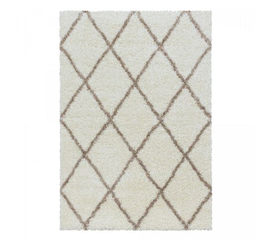 Tapis Berbère Style 160x230 Shaggy À Crème