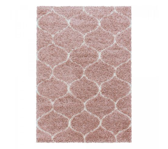 Tapis Shaggy 80x250 Scandinav à Rose Crème