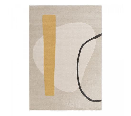 Tapis Salon 200x290 Contetre Beige, Jaune