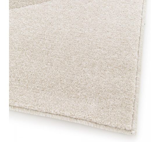 Tapis Salon 200x290 Tissé Beige Et Marron Rectangle Motif Géométrique Contuni