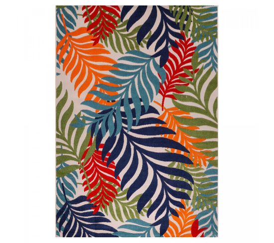 Tapis Exterieur 160x230 Chimek Bleu, Rouge, Orange, Vert