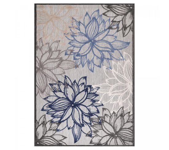 Tapis Exterieur 80x150 Chimeko Gris, Bleu