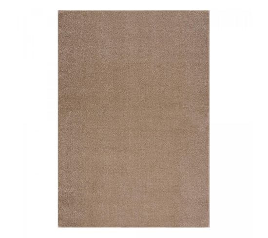 Tapis Chambre 120x170 Tissé Beige Rectangle Motif Uni Nossa