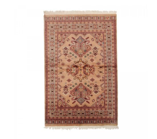 Authentique Tapis D'orient 123x190 Fait Main En Laine Multicolore Shadapour