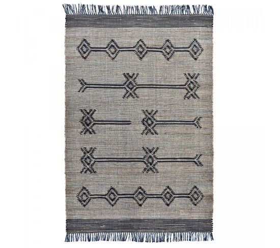 Tapis Jute 160x230 Tlipo Gris, Noir