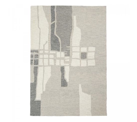 Tapis Salon 120x170 Building Gris, Écru