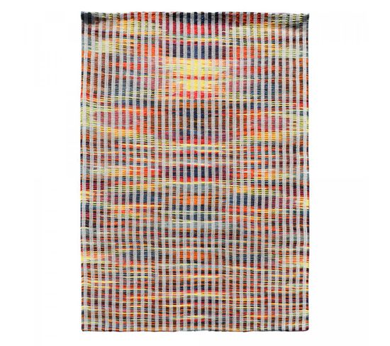 Tapis Kilim 80x150 Linir Rouge, Bleu, Jaune, Orange