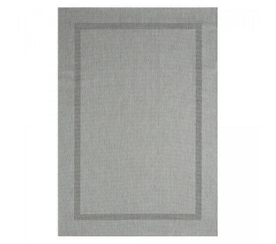 Tapis Extérieur 60x110 Tissé Kilim Gris Squarext