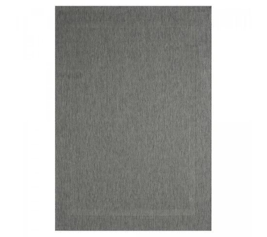 Tapis Extérieur 60x110 Tissé Kilim Gris Squarext