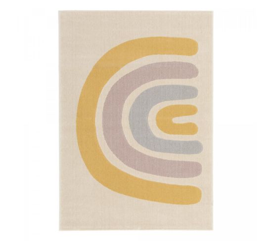 Tapis Enfant 120x170 Flarine 1 Rose, Jaune, Beige