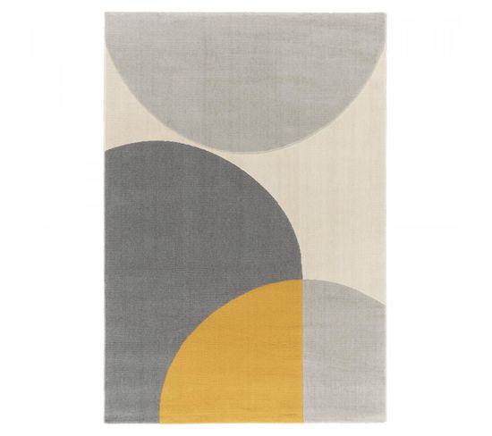 Tapis Salon 120x170 Lumiera Gris, Jaune, Écru