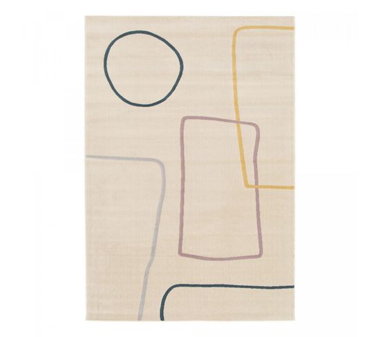 Tapis Salon 80x150 Flarine 5 Beige, Jaune, Bleu