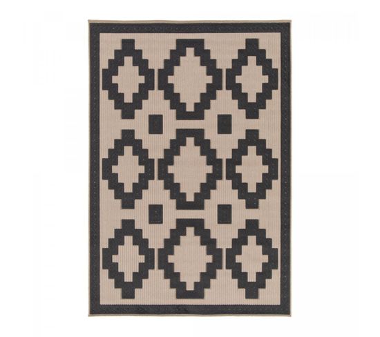 Tapis Exterieur 120x170 Lumiere 7 Noir, Beige