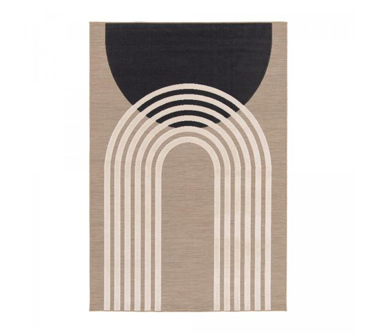 Tapis Exterieur 160x230 Lumiere 8 Beige, Écru, Noir