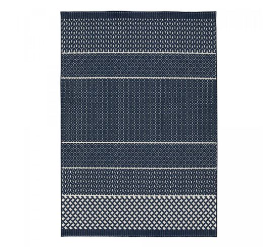 Tapis Exterieur 160x230 Tundra 2 Bleu, Écru