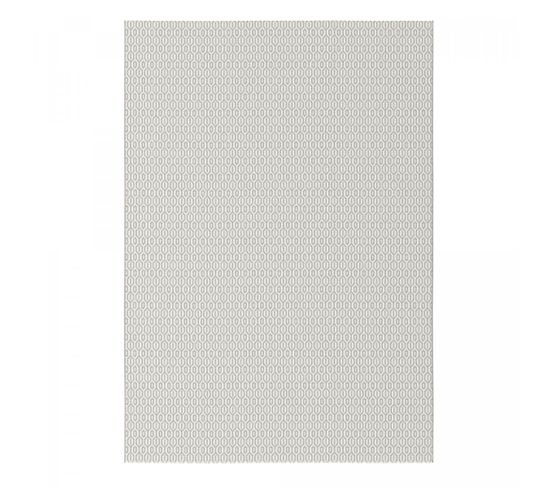 Tapis Exterieur 120x170 Stalow 4 Gris, Blanc