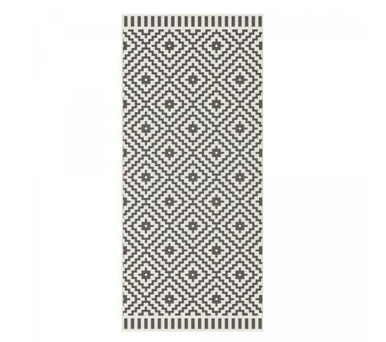 Tapis Exterieur 80x200 Stalow 8 Noir, Blanc