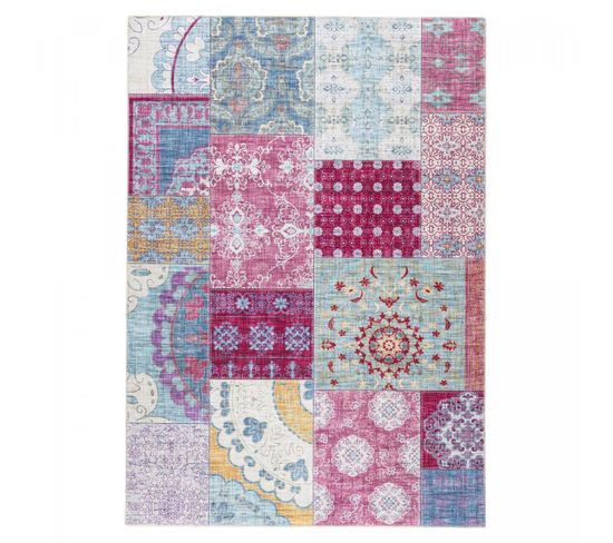 Tapis Salon 200x290 Vivace 10 Écru, Rose, Bleu