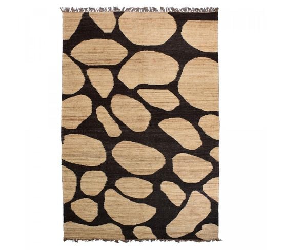 Tapis Jute 120x180 Duskia Beige, Noir