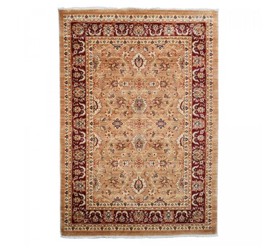 Tapis Orient 120x180 Rectangle Beige Tissé Motifs Orientaux Chobay Ac