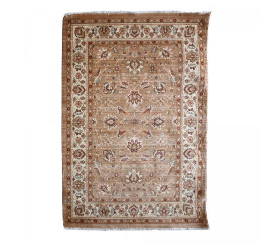 Tapis Orient 120x180 Rectangle Beige Et Ivoire Tissé Motif Traditionnel Chobay A