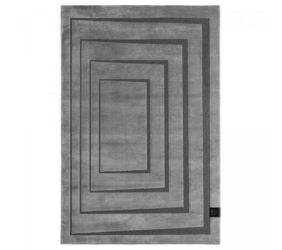 Tapis Salon 160x230 Plaza Argent, Noir