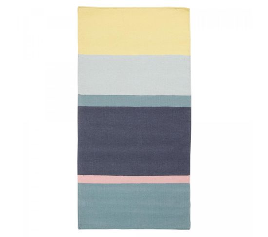 Tapis Salon 80x150 Kolik Bleu, Jaune, Rose