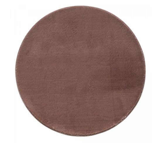 Tapis Salon 160x160 Rond Anvik Marron