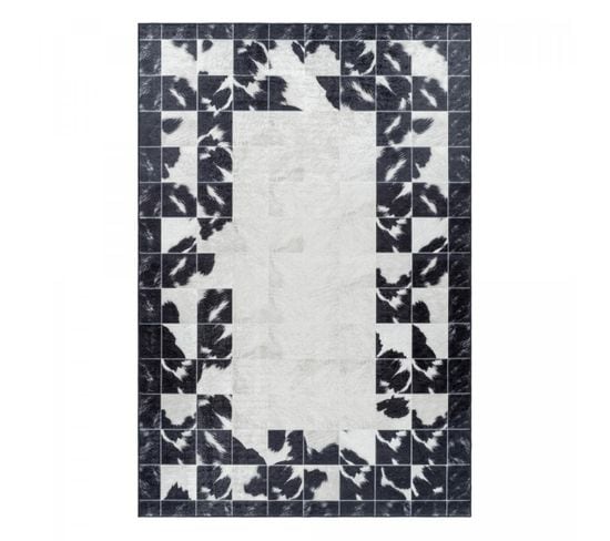 Tapis Salon 160x230 Noatak Noir, Écru