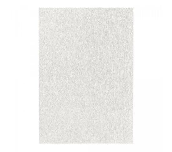 Tapis Salle à Manger 200x290 Tissé Crème Rectangle Motif Uni Sakrda