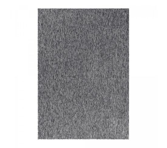 Tapis Grand Salon 240x340 Tissé Gris Rectangle Motif Uni Sakrda