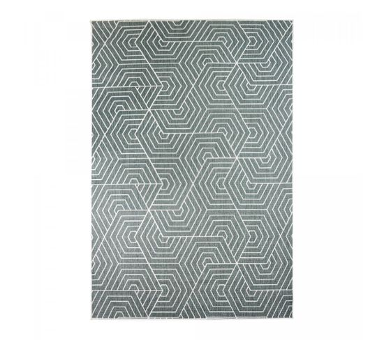 Tapis Exterieur 120x170 Ex1 Geno Reversible Vert, Écru