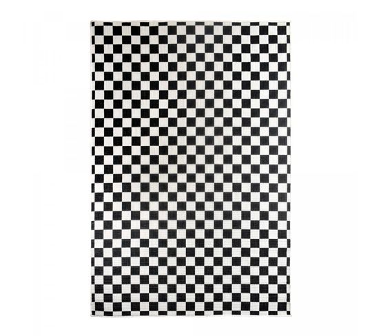 Tapis Exterieur 120x170 Ex1 Dalma Reversible Noir, Blanc