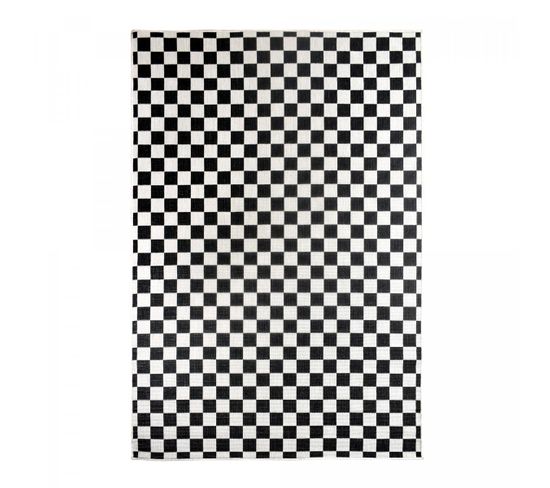 Tapis Exterieur 160x230 Ex1 Dalma Reversible Noir, Blanc