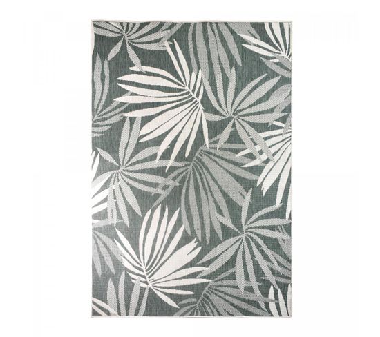 Tapis Exterieur 120x170 Ex1 Lea Reversible Vert, Écru