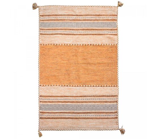 Tapis Kilim 200x290 Tive Marron, Beige