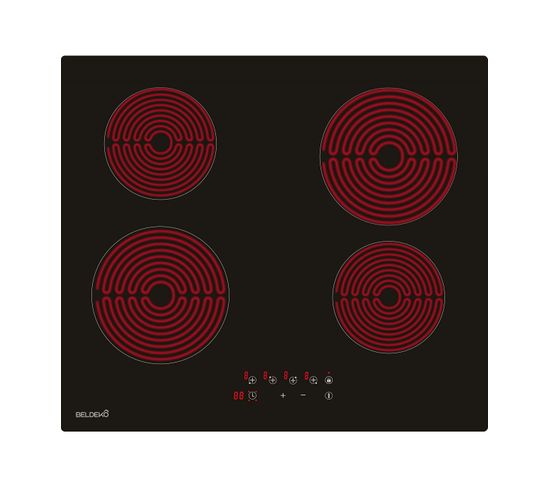 Tv4v-114 -  Plaque De Cuisson Vitrocéramique 4 Zones Sensitive Encastrable - L59 X P52 Cm