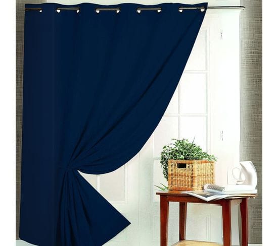 Rideau Occultant Non Feu M1 - 240x260 Cm - Bleu Foncé