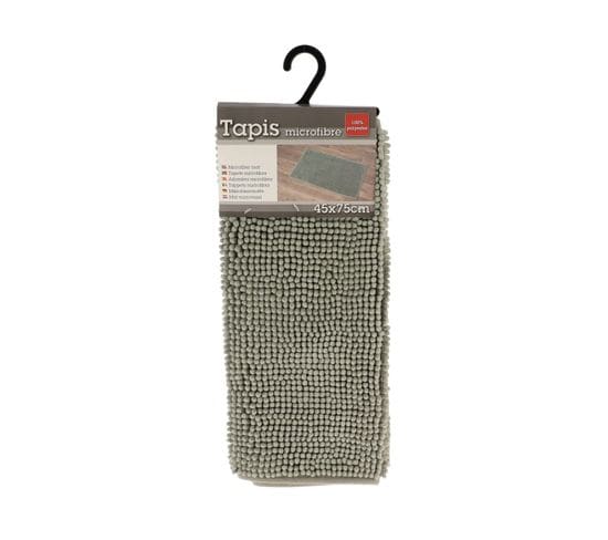 Tapis De Salle De Bain Vert Sauge En Microfibre Boules 45 X 75 Cm