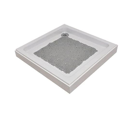 Tapis Fond De Douche Anti-dérapant Bulles 50 X 50 Cm Gris Perle