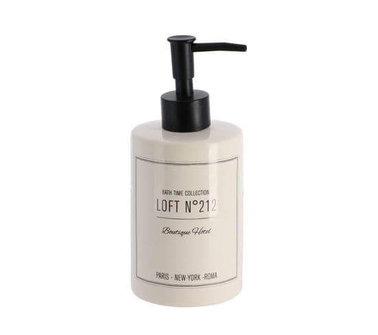 Distributeur à Savon Ou Lotion En Céramique 320 Ml Déco Néo Rétro Blanc