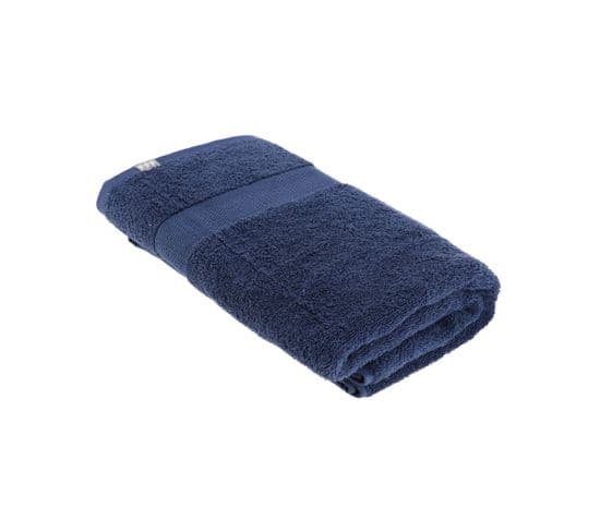 Drap De Bain Tissu Éponge 100% Coton Bleu Marine 90 X 150 Cm